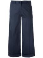 P.a.r.o.s.h. Cropped Trousers, Women's, Size: Xs, Blue, Cotton/spandex/elastane
