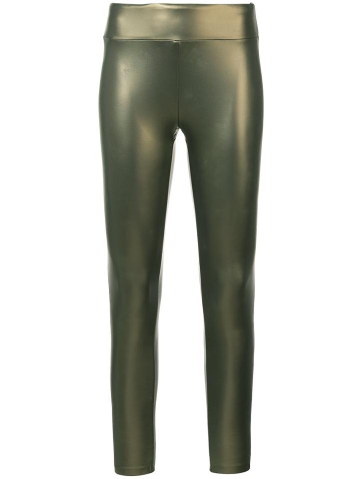 Cushnie Et Ochs Ismene Metallic Leggings - Green