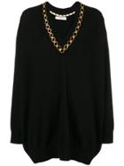 Givenchy Embellished V-neck Sweater - Black