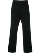 Comme Des Garçons Vintage Metallic-thread Cropped Striped Trousers -