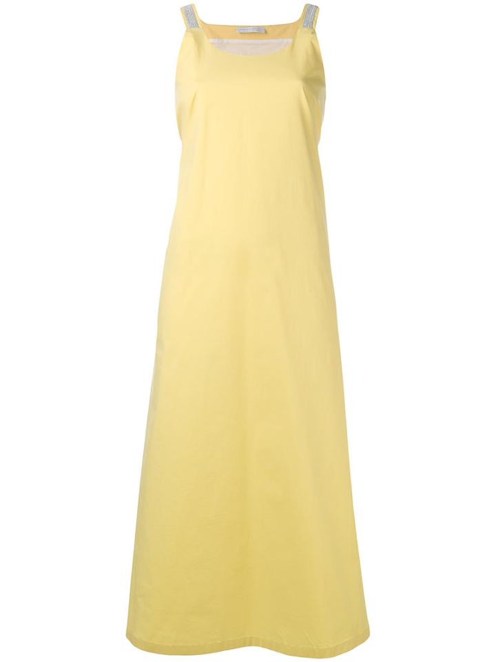 Fabiana Filippi - Loose Fit Jersey Dress - Women - Cotton/spandex/elastane - 44, Yellow/orange, Cotton/spandex/elastane
