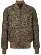 Amiri Leopard Print Bomber Jacket - Brown