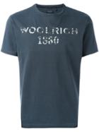Woolrich Logo Print T-shirt, Men's, Size: Small, Blue, Cotton