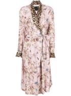 R13 Floral Print Robe Coat - Pink