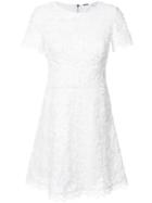 Elie Tahari - Short Sleeve Crochet Mini Dress - Women - Ramie/polyester/spandex/elastane - 10, White, Ramie/polyester/spandex/elastane