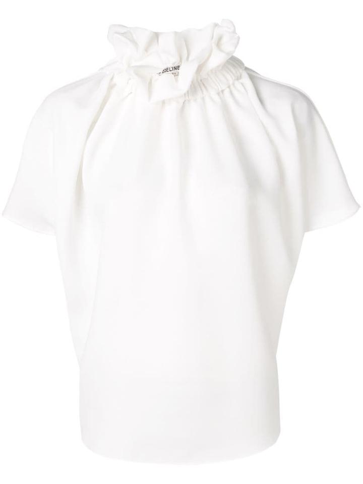 Edeline Lee Ruffle Neck Blouse - White