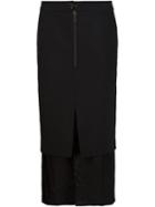 Maison Margiela Layered Midi Skirt, Women's, Size: 38, Black, Viscose/mohair/wool