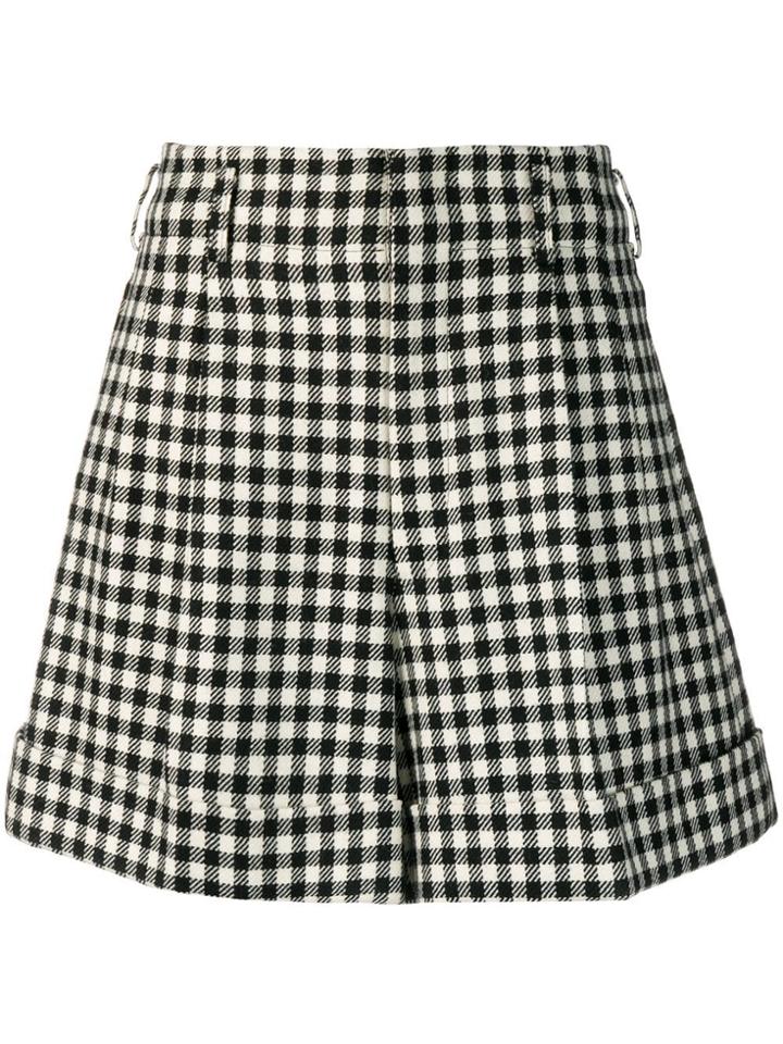 Comme Des Garçons Vintage Gingham Check Wide Shorts - Black