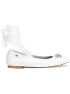 Chiara Ferragni Front Strap Ballerina Shoes - White
