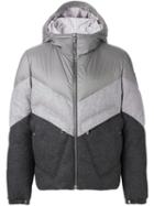Moncler Gamme Bleu Colour Block Padded Jacket, Men's, Size: 1, Grey, Cotton/feather Down/polyamide/wool