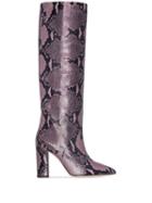Paris Texas Snake-effect 100mm Boots - Pink