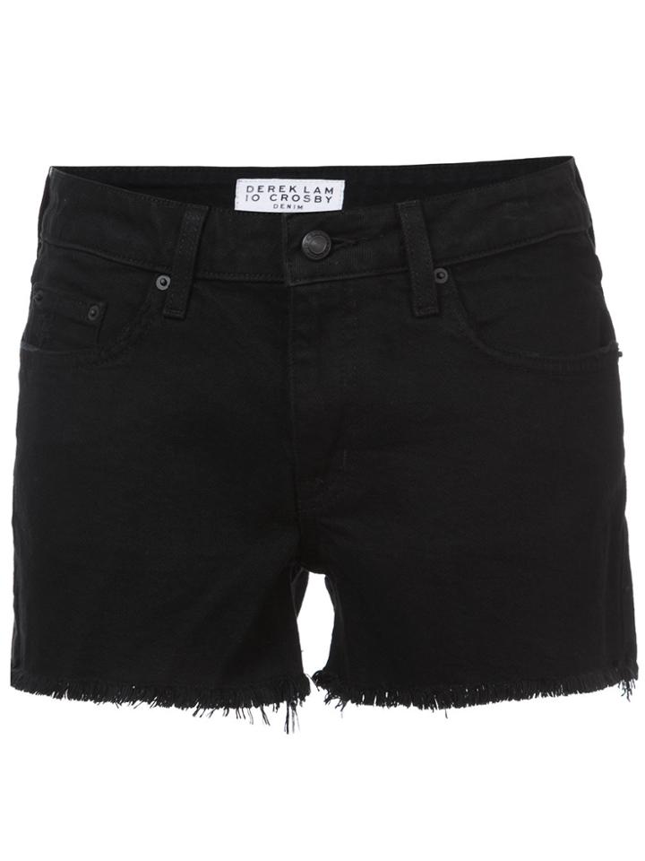 Derek Lam 10 Crosby Quinn Mid-rise Girlfriend Cut-off Short - Black