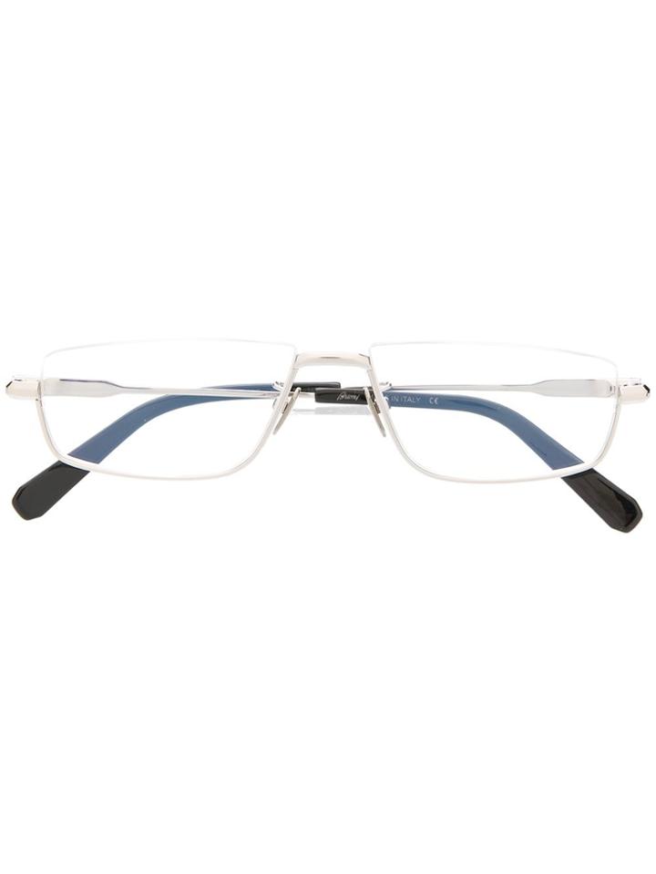 Brioni Rectangle Frame Glasses - Silver
