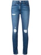 3x1 Slit Ankles Cropped Jeans, Size: 28, Blue, Cotton/polyamide/spandex/elastane