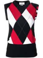 Thom Browne 4-bar Argyle Merino Shell Top - Black