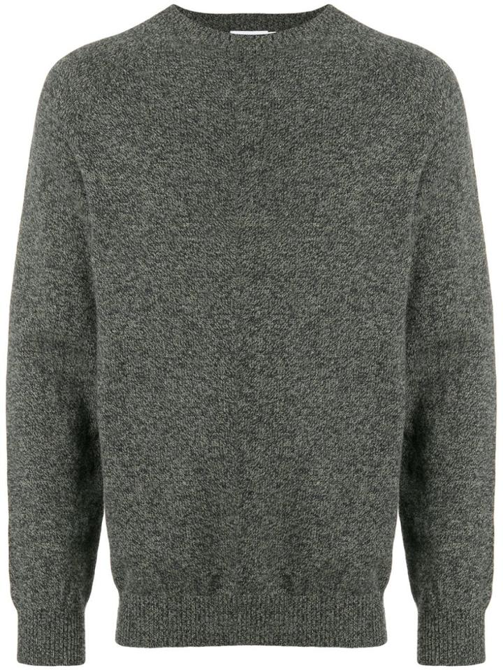 Sunspel Loopback Crewneck Sweater - Green