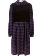 Lanvin Vintage Waistcoat Panel Striped Dress, Women's, Size: 42, Black