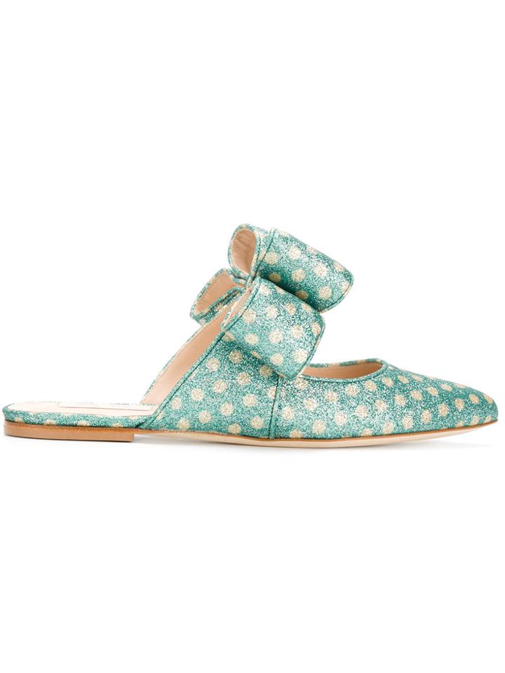 Polly Plume Kiki Bow Slippers - Green