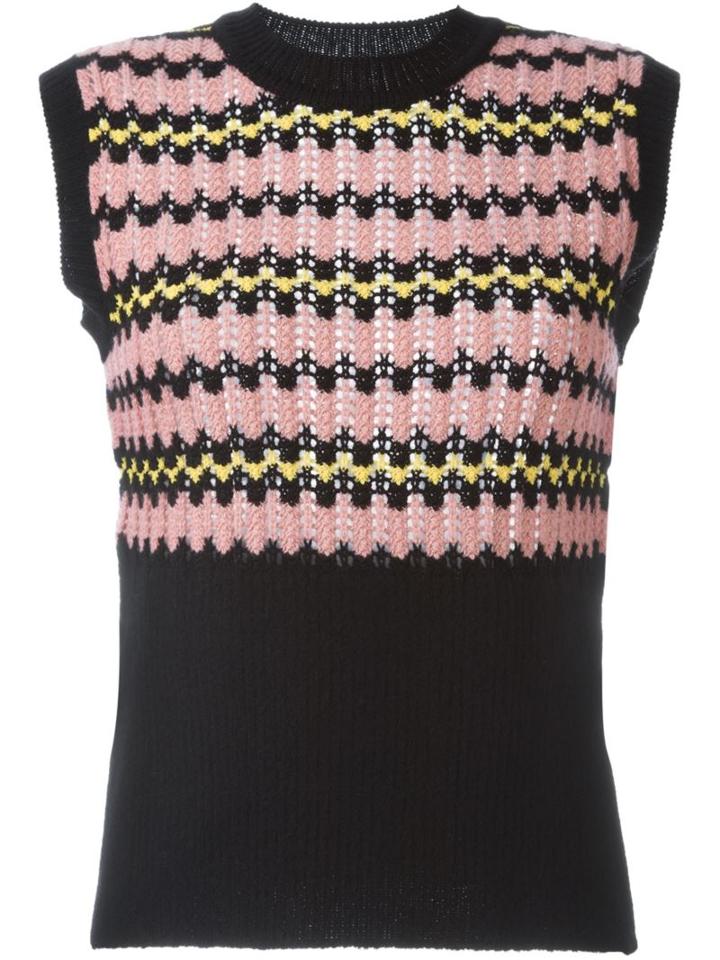 Marni Geometric Knitted Tank, Women's, Size: 42, Black, Polyamide/wool