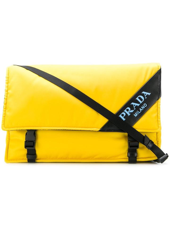 Prada Logo Messenger Bag - Yellow