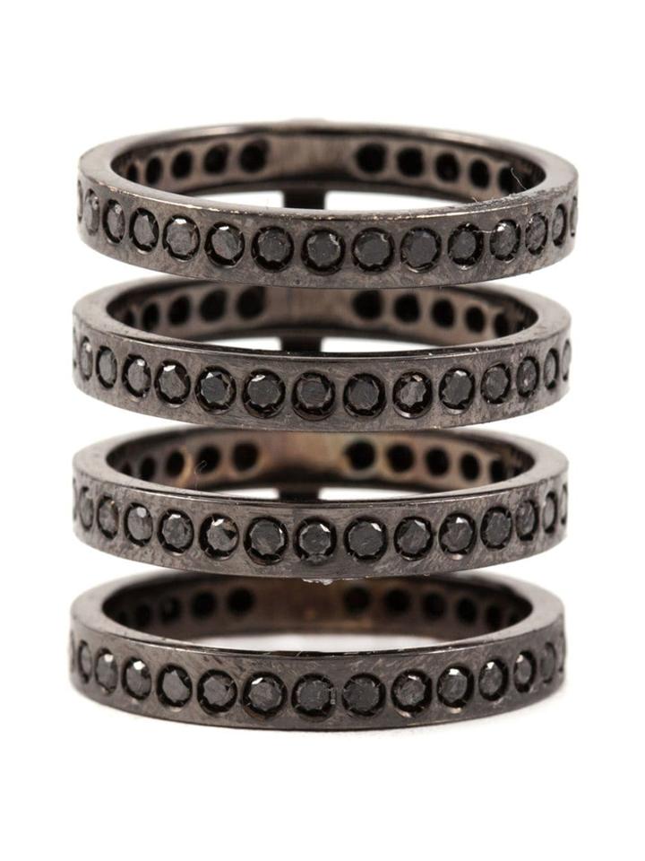 Repossi Diamond Four Row Ring - Black