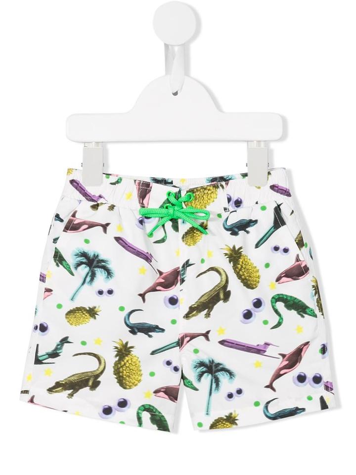 Stella Mccartney Kids Printed Swim Shorts, Boy's, Size: 8 Yrs, White