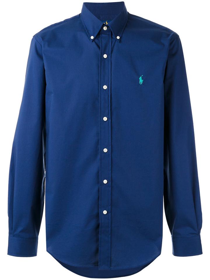 Polo Ralph Lauren Embroidered Logo Shirt, Men's, Size: Xl, Blue, Cotton