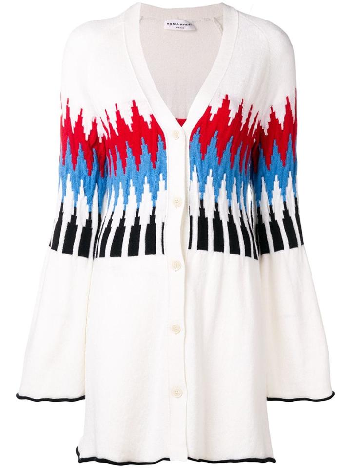 Sonia Rykiel Long V-neck Cardigan - White