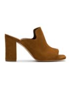Sarah Chofakian Suede Mules - Brown