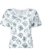 Saint Laurent Tiger Head Print T-shirt, Women's, Size: Large, White, Cotton