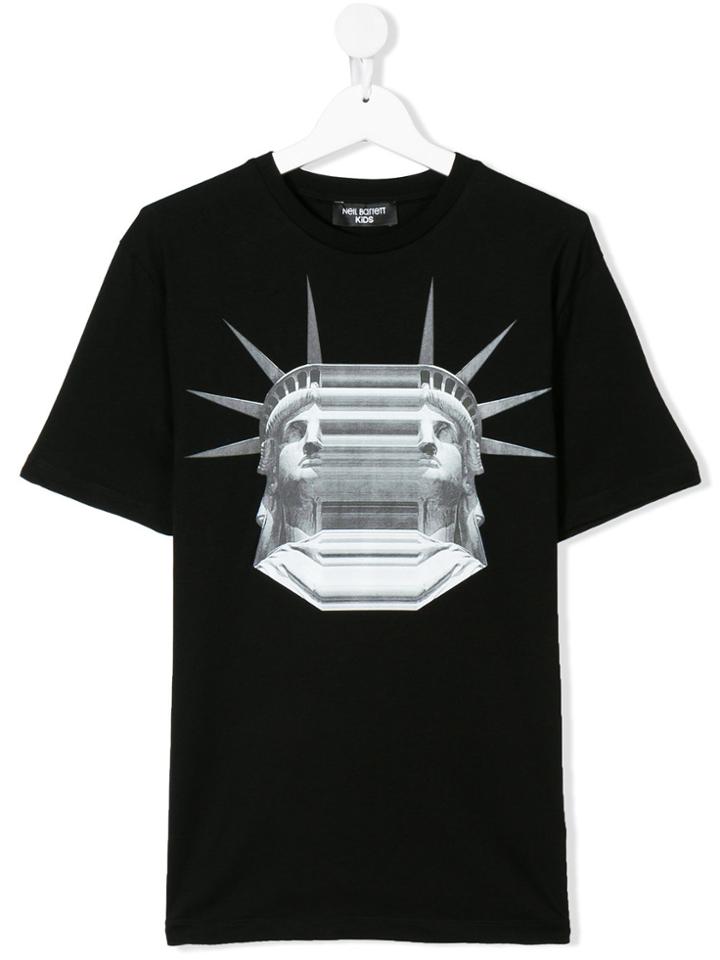 Neil Barrett Kids Liberty Print T-shirt - Black
