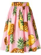 Dolce & Gabbana Pineapple Print Skirt, Women's, Size: 38, Pink/purple, Cotton