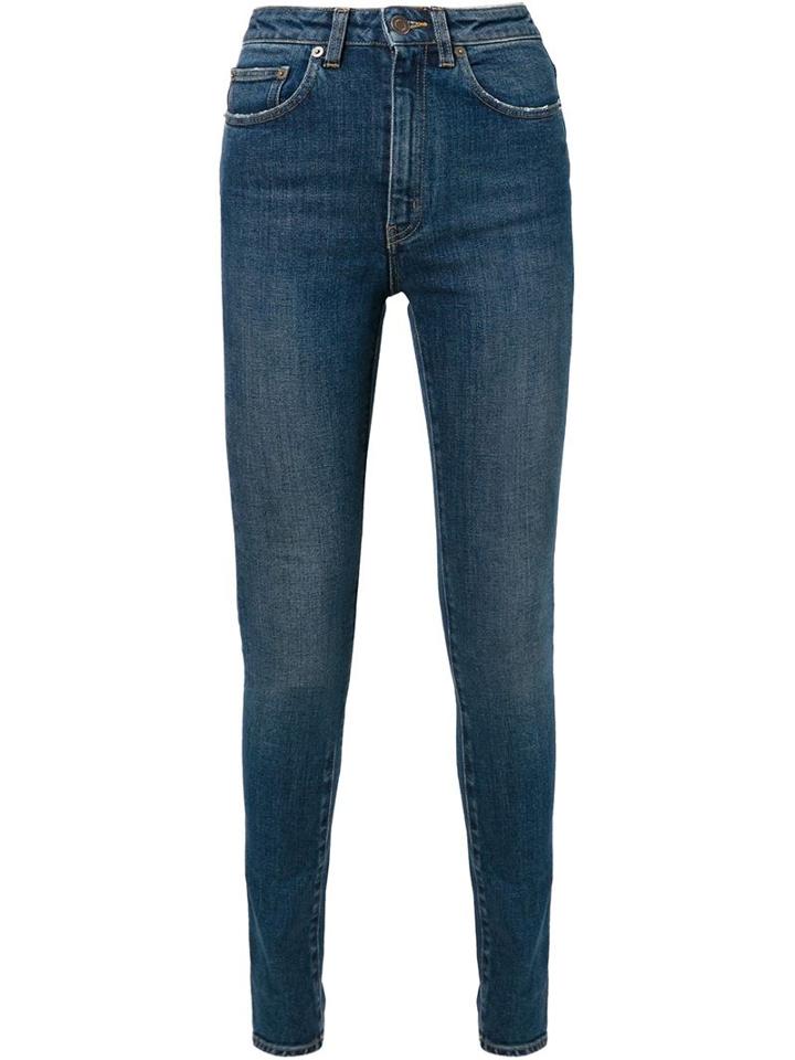 Saint Laurent Skinny Jeans, Women's, Size: 26, Blue, Cotton/spandex/elastane