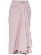 Samuel Gui Yang Towel Effect Draped Midi Skirt - Purple