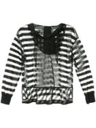 Marc Cain Sheer Striped Blouse - Black