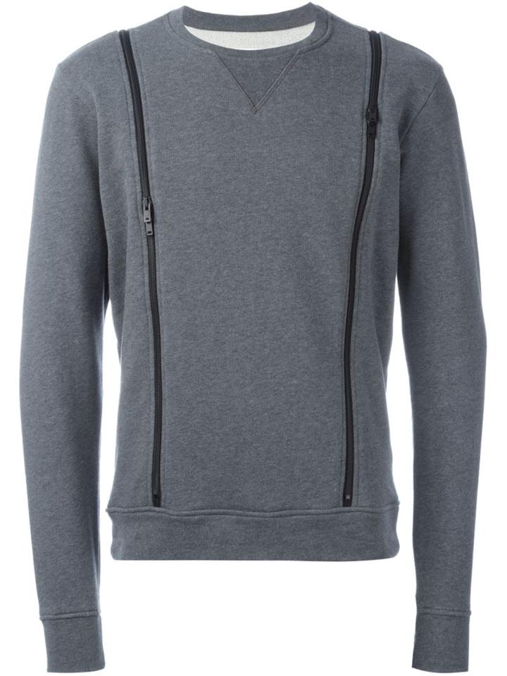 Maison Margiela Zip Detail Sweatshirt, Men's, Size: 46, Grey, Cotton