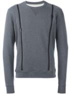 Maison Margiela Zip Detail Sweatshirt, Men's, Size: 46, Grey, Cotton