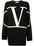 Valentino Go Logo Oversized Sweater - Black