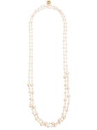 Edward Achour Paris Pearl Chain Necklace - Yellow & Orange