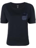 Marc Cain Silk Chest Pocket T-shirt - Blue