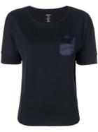 Marc Cain Silk Chest Pocket T-shirt - Blue