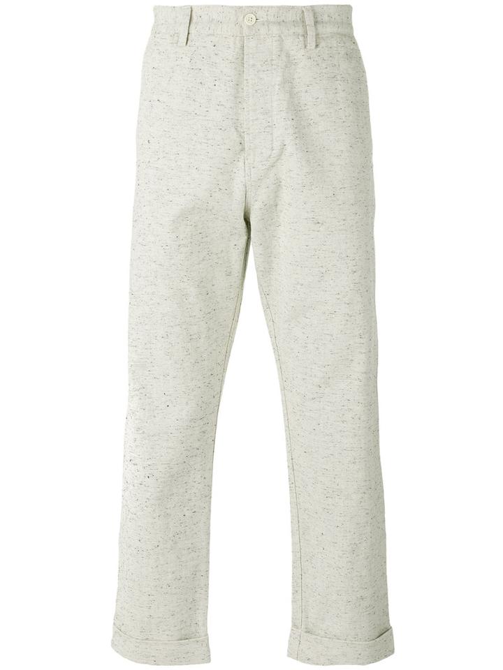 Universal Works Speckled Tapered Trousers, Men's, Size: 30, Nude/neutrals, Cotton