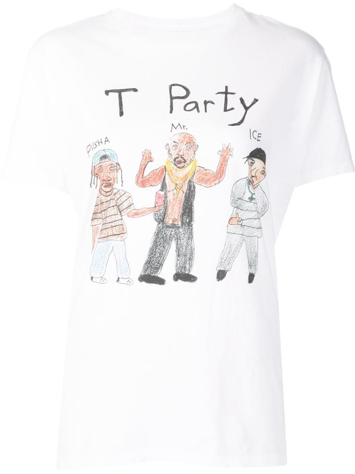 Unfortunate Portrait 't Party' T-shirt, Women's, Size: Xs, White, Cotton