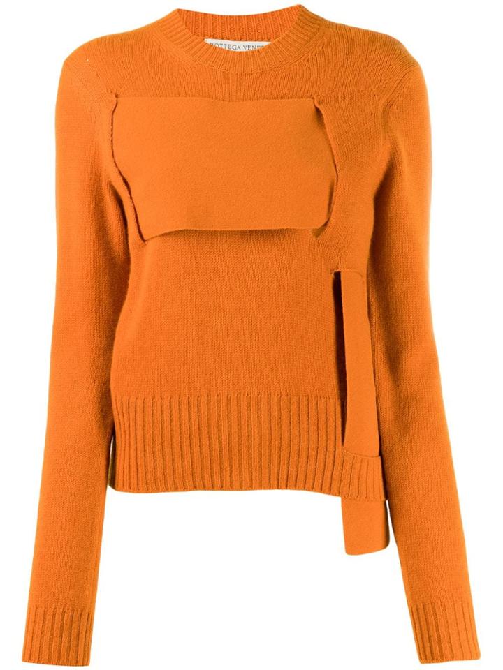 Bottega Veneta Woven Cashmere Jumper - Orange