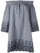 P.a.r.o.s.h. - Off-shoulders Striped Shift Dress - Women - Cotton/polyamide/polyester/spandex/elastane - S, Women's, Grey, Cotton/polyamide/polyester/spandex/elastane