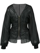 Alexandre Vauthier Fitted Zip Jacket, Women's, Size: 36, Black, Cotton