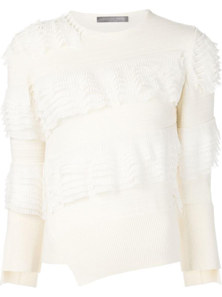 Alexander Mcqueen Layered Sweater, Women's, Size: Medium, White, Wool