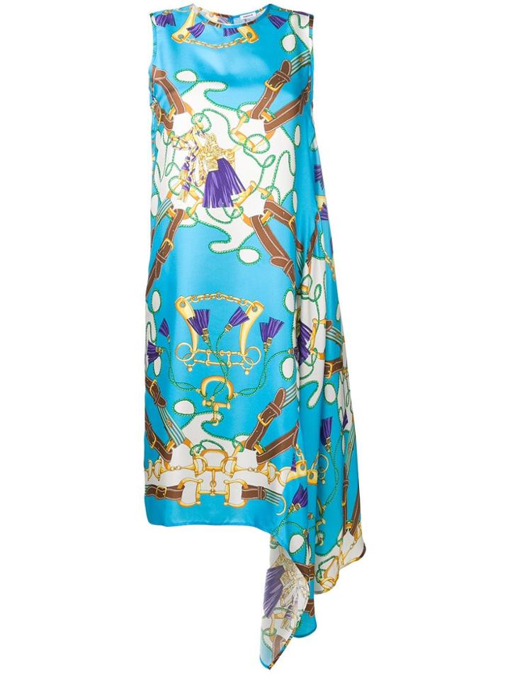 P.a.r.o.s.h. Sleeveless Flared Midi Dress - Blue