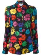 Moschino Floral Blouse, Women's, Size: 40, Black, Silk