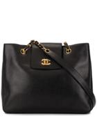Chanel Pre-owned 1997 Logo Tote Bag - Black